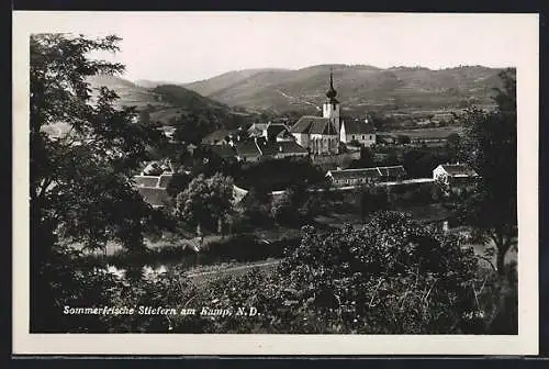 AK Stiefern, Flusspartie mit Blick auf die Kirche