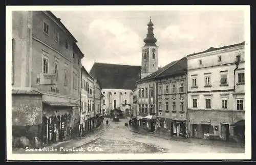 AK Peuerbach, Strassenpartie mit Geschäften