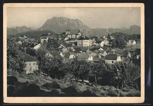 AK Lambach, Ortsansicht gegen Traunstein