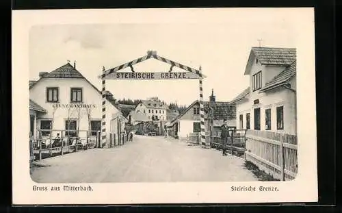 AK Mitterbach, Steirische Grenze mit Grenzgasthaus