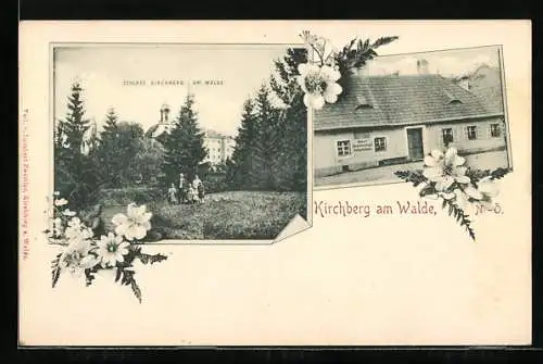 AK Kirchberg am Walde, Schloss, Geburtshaus von Robert Hammerling