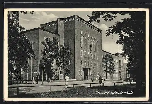 AK Chemnitz, Industrieschule vom Park aus gesehen