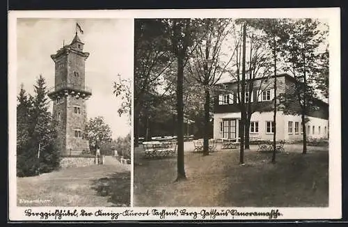 AK Bad Berggiesshübel, Berg-Gasthaus Panoramahöhe, Aussichtsturm