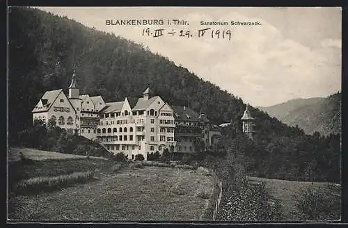 AK Blankenburg i. Thür., Sanatorium Schwarzeck