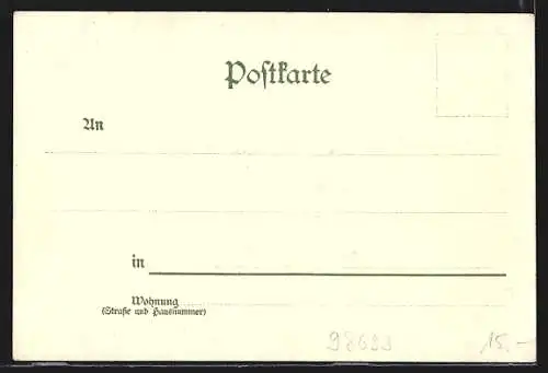 Lithographie Ilmenau / Thüringen, Ortsansicht aus der Vogelschau