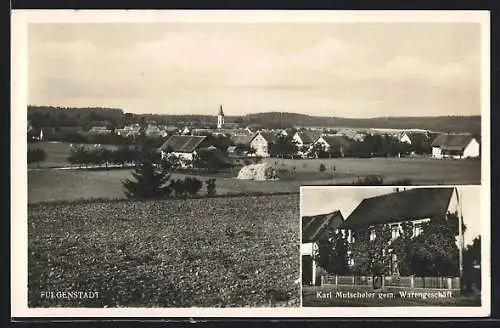 AK Fulgenstadt, Gesamtansicht, Karl Mutscheler gem. Warengeschäft