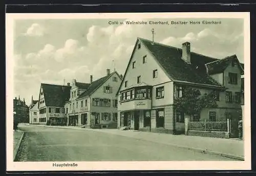 AK Saulgau, Café und Weinstube Eberhard, Inh. Hans Eberhard, an der Hauptstrasse