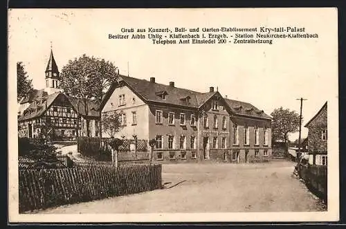 AK Klaffenbach / Chemnitz, Gasthaus Krystall-Palast Albin Uhlig