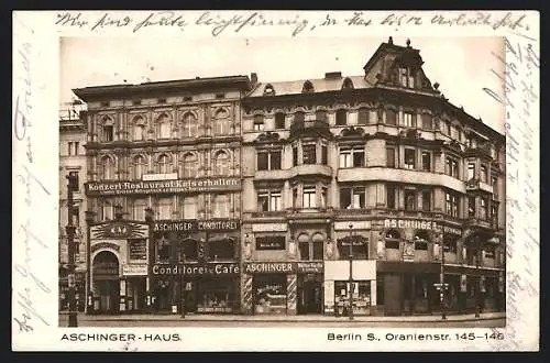 AK Berlin-Kreuzberg, Aschinger-Haus in der Oranienstrasse 145-146