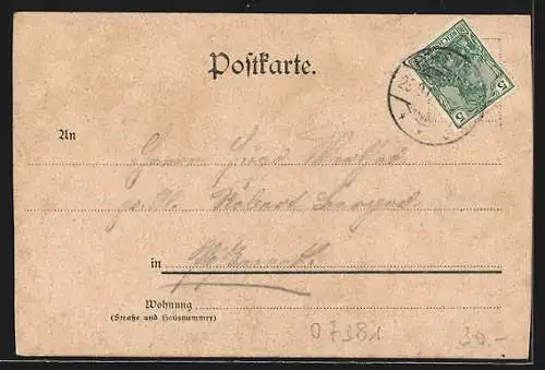 AK Rehmen, Gasthaus Rehmen E. Dörfer mit Garten