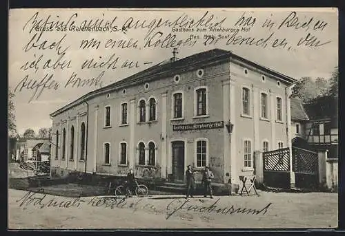 AK Reichenbach /S.-A., Gasthaus zum Altenburger Hof, Bes. Rich. Senf