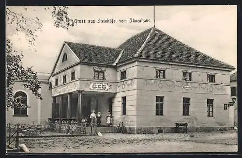 AK Steinhöfel / Fürstenwalde, Gasthof Ulmenhaus mit Garten