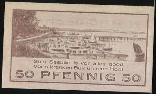 Notgeld Niendorf /Ostsee 1921, 50 Pfennig, Strandpartie