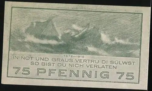 Notgeld Niendorf /Ostsee 1921, 75 Pfennig, Haus im Sturm