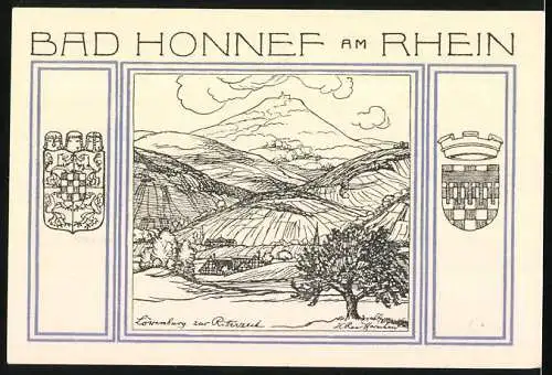 Notgeld Bad Honnef 1921, 90 Pfennig, Wappen, Ortsansicht, Gutschein