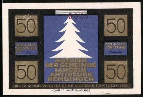 Notgeld Langeln 1921, 50 Pfennig, Weihnachtsspiel Des Elfchens Reise auf die Erde