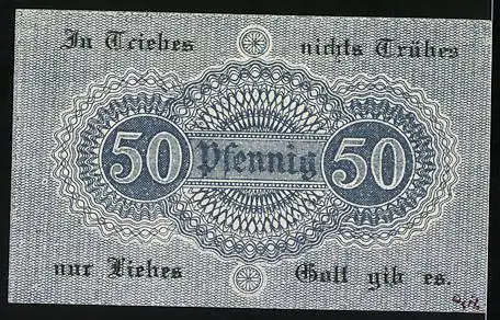 Notgeld Triebes 1918, 50 Pfennig, In Triebes nichts Trübes, Gutschein