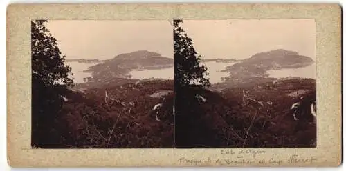 12 Stereo-Fotografien Ansicht Cote d`Azur, Cap Ferrat, Cap Roux, Cap-Martin, Blick von den Bergen, wunderschöne Natur