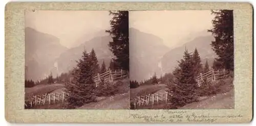 Stereo-Fotografie unbekannter Fotograf, Ansicht Lauterbrunnen, Blick von der Wngeralpe ins Lauterbrunnertal