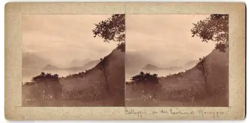 Stereo-Fotografie unbekannter Fotograf, Ansicht Bellaggio, vue des hauteres de Menaggio