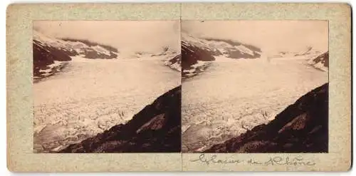 Stereo-Fotografie unbekannter Fotograf, Ansicht Rhonegletscher, Glacier du Rhone, Gletscherzunge