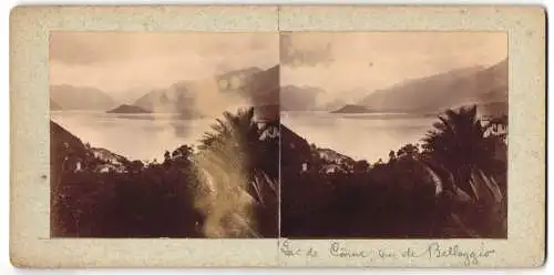 Stereo-Fotografie unbekannter Fotograf, Ansicht Bellaggio, Lac de Come, vue de Bellaggio