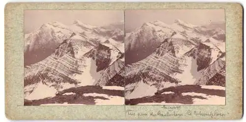 Stereo-Fotografie unbekannter Fotograf, Ansicht Grindelwald, Blick nach dem Schwarzhorn Gletscher