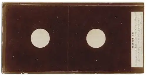 Stereo-Fotografie Arthur Stentzel, Hamburg, Planet Mars II. beobachtet von Robert Jonckheere