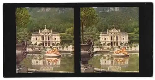 Stereo-Fotografie Chromoplast No. 181, Ansicht Ettal, Blick nach dem Schloss Linderhof