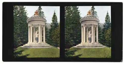 Stereo-Fotografie Chromoplast No. 185, Ansicht Ettal, der Venustempel am Schloss Linderhof