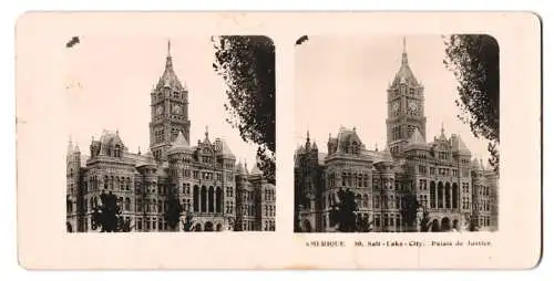 Stereo-Fotografie unbekannter Fotograf, Ansicht Salt Lake City, Palais de Justice