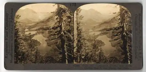 Stereo-Fotografie Keystone View, Meadville, Ansicht Montana, Glacier National Park, Continentawl Divide Swift Curr. Pass