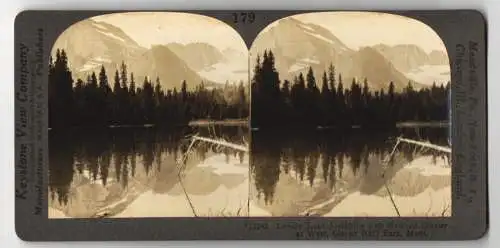Stereo-Fotografie Keystone View, Meadville, Ansicht Montana, Lake Josephine & Grinnell Glacier, Glacier National Park