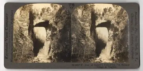 Stereo-Fotografie Keystone View Company, Meadville, Ansicht Virginia, the natural Bridge