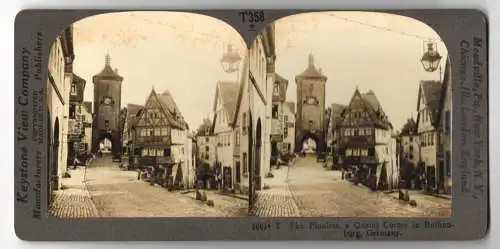 Stereo-Fotografie Keystone View Company, Meadville, Ansicht Rothenburg, Plonlein & Quaint Corner
