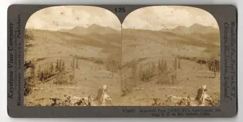 Stereo-Fotografie Keystone View Company, Meadville, Ansicht Colorado, Marshall Pass Continental Divide, Mount Antero