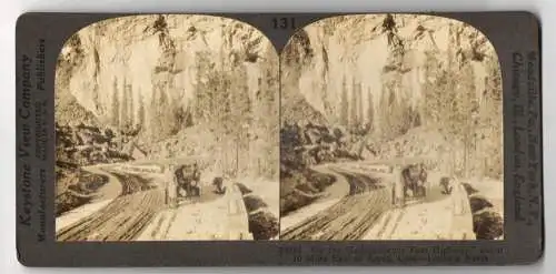 Stereo-Fotografie Keystone View Company, Meadville, Ansicht Aspen / Colorado, Independence Pass Highway