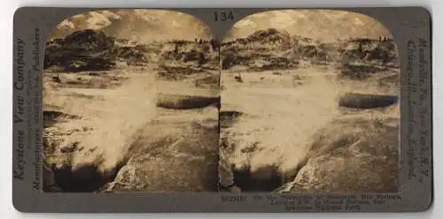 Stereo-Fotografie Keystone View Company, Meadville, Ansicht Yellowstone / Wyoming, Mammoth Hot Springs