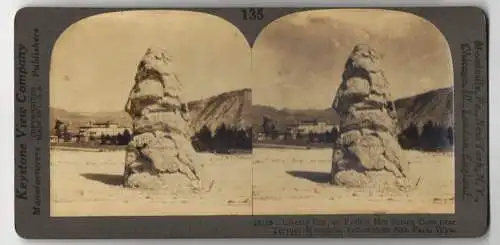 Stereo-Fotografie Keystone View Company, Meadville, Ansicht Yellowstone / Wyoming, Liberty Cap, Hot Spring Cone