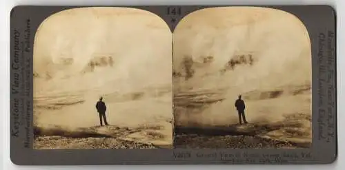 Stereo-Fotografie Keystone View Company, Meadville, Ansicht Yellowstone / Wyoming, Norris Geyser Basin