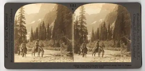 Stereo-Fotografie Keystone View Company, Meadville, Ansicht Montana, Piegan Pass, Glacier National Park