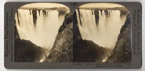 Stereo-Fotografie Keystone View Company, Meadville, Ansicht Rhodesia / South Africa, Victoria Fallls