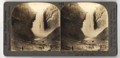 Stereo-Fotografie Keystone View Company, Meadville, Ansicht Yellowstone / Wyoming, Great Fall