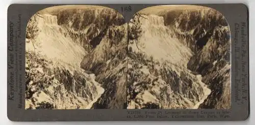 Stereo-Fotografie Keystone View Company, Meadville, Ansicht Yellowstone / Wyoming, Point Lookout Down Canyon