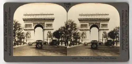 Stereo-Fotografie Keystone View Company, Meadville, Ansicht Paris, Arch of Triumph