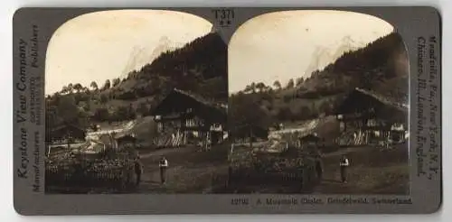 Stereo-Fotografie Keystone View Company, Meadville, Ansicht Grindelwald / Switzerland, Mountain Chalet