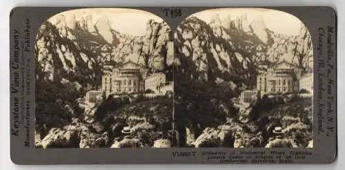 Stereo-Fotografie Keystone View Company, Meadville, Ansicht Montserrat, The Monastery of Montserrat