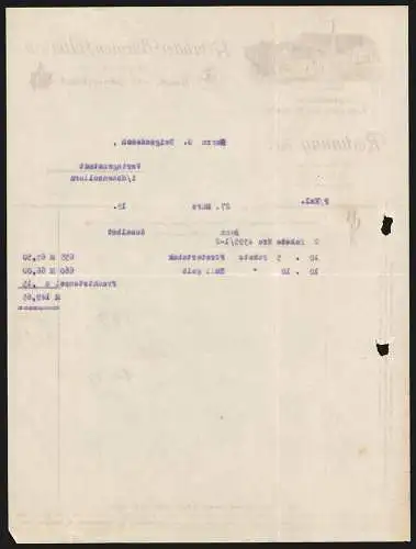 Rechnung Ulm a. D. 1919, Gebrüder Bürglen, Rauch- und Schnupftabak-Fabrik, Die Hauptfabrik aus der Vogelschau