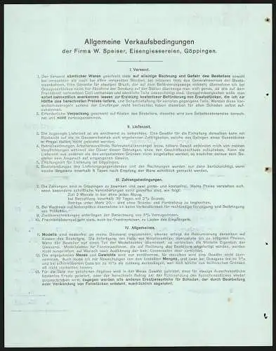 Rechnung Göppingen 1911, W. Speiser, Fabrik landwirtschaftl. Maschinen & Eisengiesserei, Gesamtansicht des Betriebs