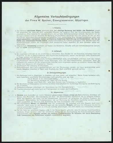 Rechnung Göppingen 1911, W. Speiser, Fabrik landwirtschaftl. Maschinen & Eisengiesserei, Gesamtansicht des Werks